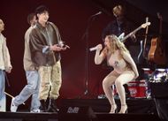 Jungkook and Latto perform onstage during the 2023 Global Citizen Concert at Central Park, Great Lawn on September 23, 2023 in New York City | Image via: Getty